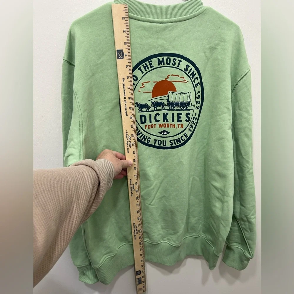 Dickies Sweatshirt Men’s Large Green NWT Logo Oversized Pullover Crewneck Cotton
